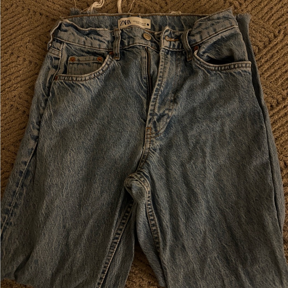 Zara Light Blue Straight Jeans
